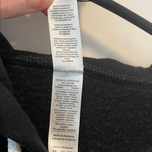 American Apparel Black and Pink Cropped Hoodie - Picture 6 of 7